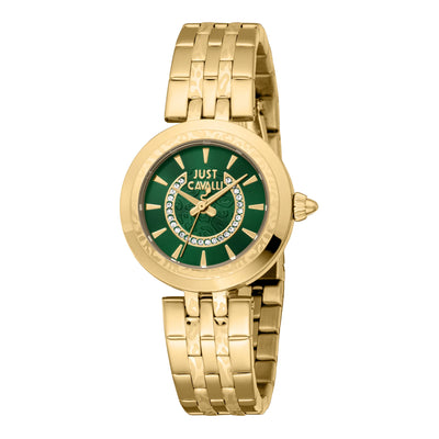 Just Cavalli Animalier Kostbaar Geelgoud Flessengroen