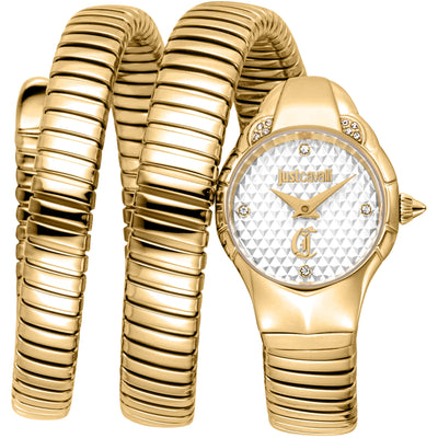 Just Cavalli Signature Snake Amanta Geelgoud Zilver