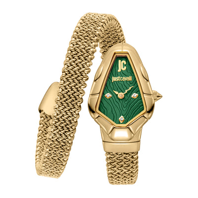 Just Cavalli Signature Snake Fiamma Geelgoud Groen
