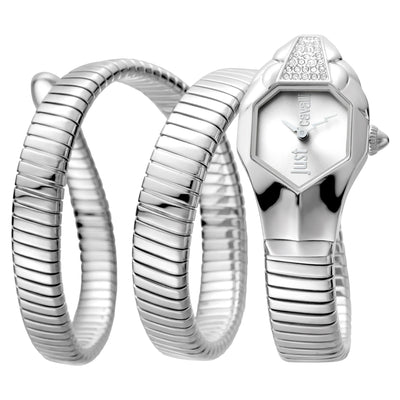 Just Cavalli Signature Snake Glam Zilver