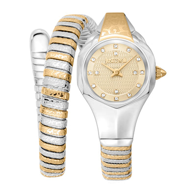 Just Cavalli Signature Snake Amalfi Twee Kleuren Geelgoud Champagne