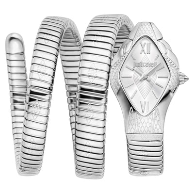 Just Cavalli Signature Snake Kristal Zilver