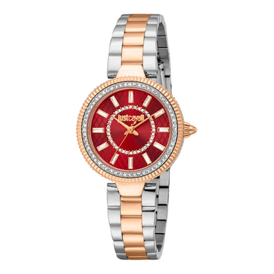 Just Cavalli Glam Chic Opzichtige Twee Kleuren RG Rood