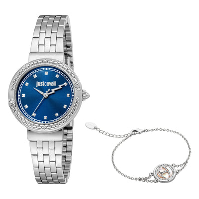 Just Cavalli SET Dappere Slang Zilver Blauw