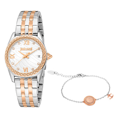 Just Cavalli SET Onverzettelijke Animalier Twee Kleuren RG Zilver
