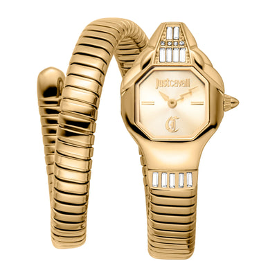 Just Cavalli Signature Snake Glanzende Slang Geelgoud Champagne