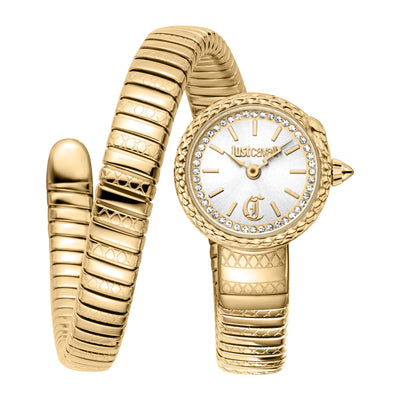 Just Cavalli Signature Snake Sirena Geelgoud Zilver