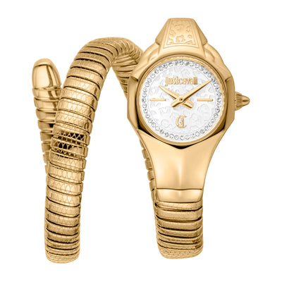 Just Cavalli Signature Snake Bloem Geel Goud Zilver