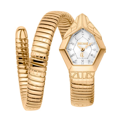 Just Cavalli Signature Snake Gemma Geel Goud Zilver