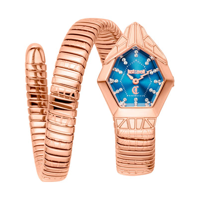 Just Cavalli Signature Snake Gemma Roze Goud Blauw