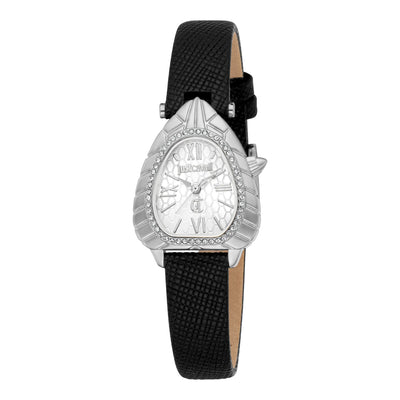 Just Cavalli Animalier Perla Leer Zwart Zilver