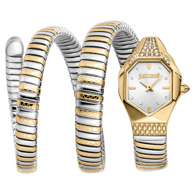 Just Cavalli Signature Snake Ambra Twee Kleuren Geelgoud Zilver