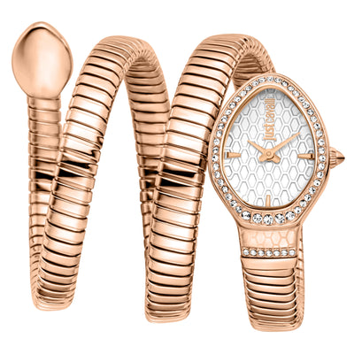 Just Cavalli Signature Snake Carezza Roze Goud Zilver