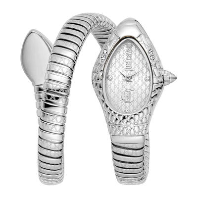 Just Cavalli Signature Snake Vetra Zilvergrijs