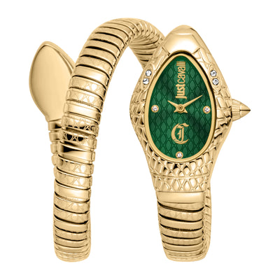 Just Cavalli Signature Snake Vetra Geel Goud Groen