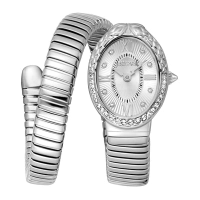 Just Cavalli Signature Snake Fiore Zilver