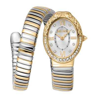 Just Cavalli Signature Snake Fiore Zilver Geelgoud