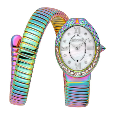 Just Cavalli Signature Snake Fiore Regenboog Antiekwit
