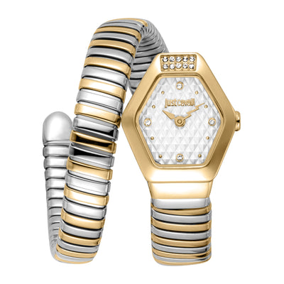 Just Cavalli Signature Snake Splora Zilver Geelgoud